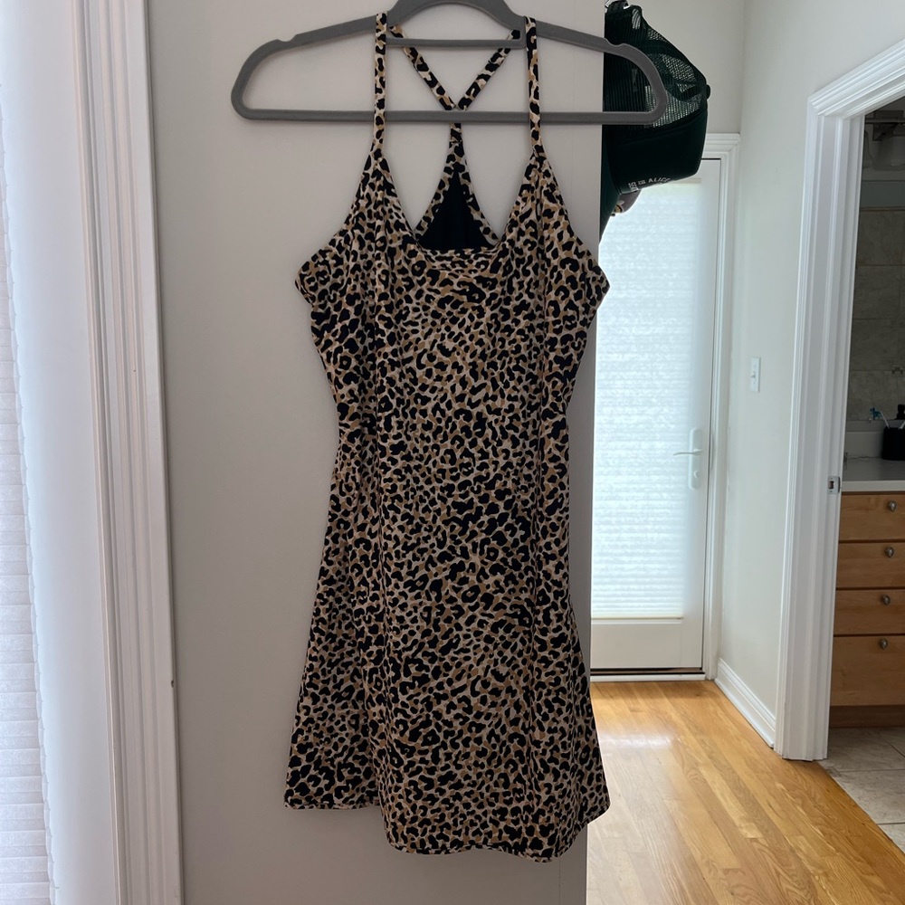Outdoor Voices The Exercise Dress Leopard Print size medium